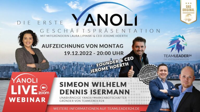 Yanoli | Geschäftspräsentation vom 19.12.2022 mit Founder & CEO Jerome Hoerth